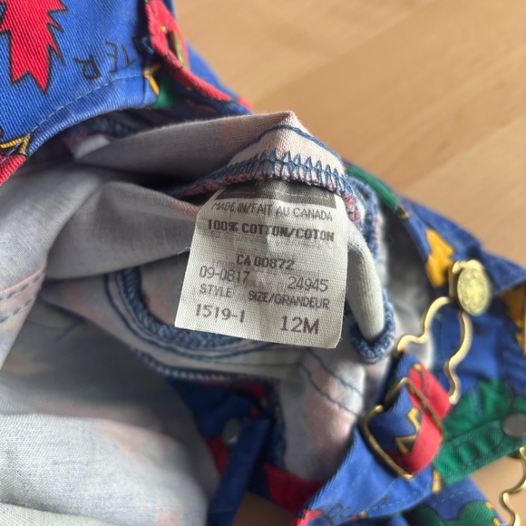 Vintage OshKosh B'gosh Blue Monster Print Kids bubble shortall. - Picture 6 of 7